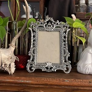 Vintage Silver Toned Metal Brocade Frame